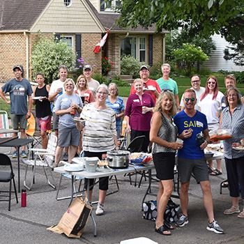 A neighborhood gathering